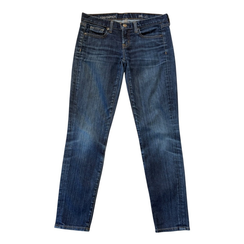 J. Crew Toothpick Ankle Jeans Womens 4 26 Dark Indigo Wash Slim Fit Denim DM0299